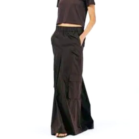 TIBI Godet Dark Brown Cotton Skirt, Size 0 (fits sizes 2-4) - Picture 1 of 6
